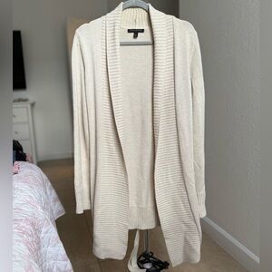 Banana Republic Cream Beige Belted Knit Ribbed Cotton Cardigan S